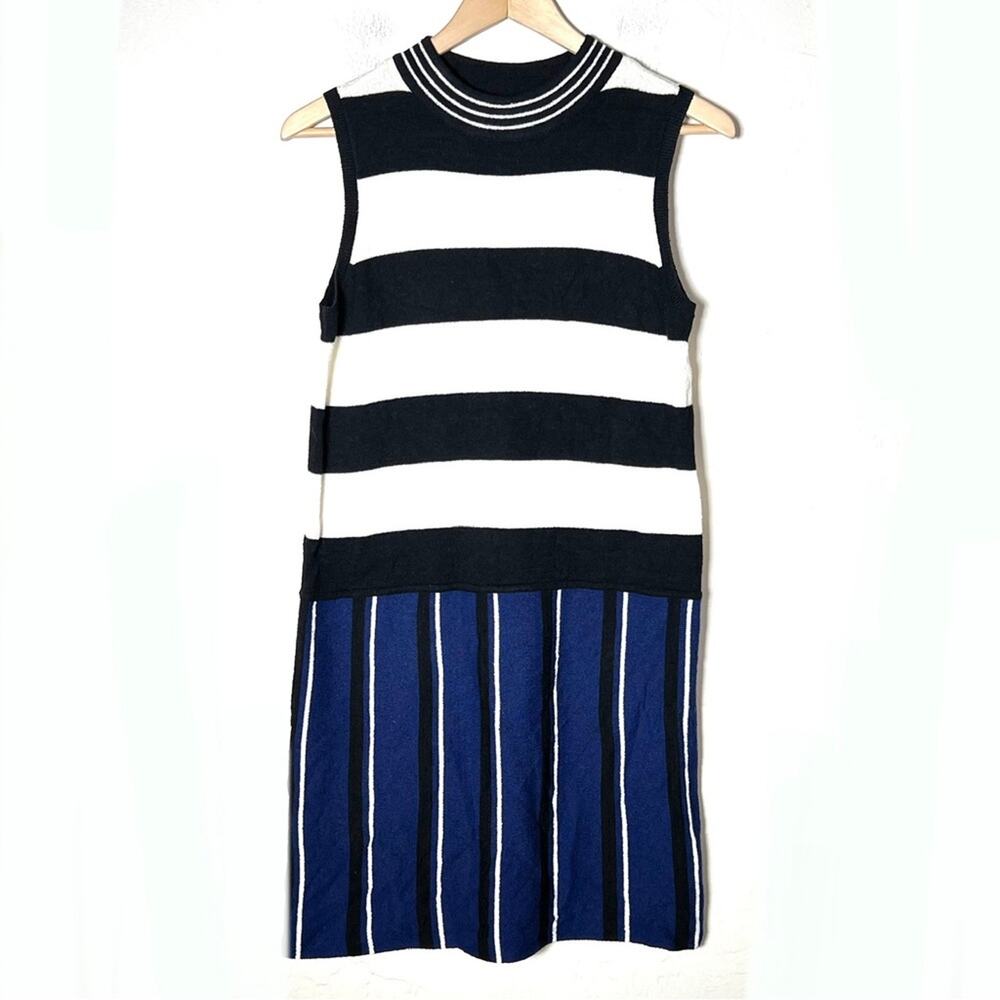 Lou & Grey Black and White Striped Dress